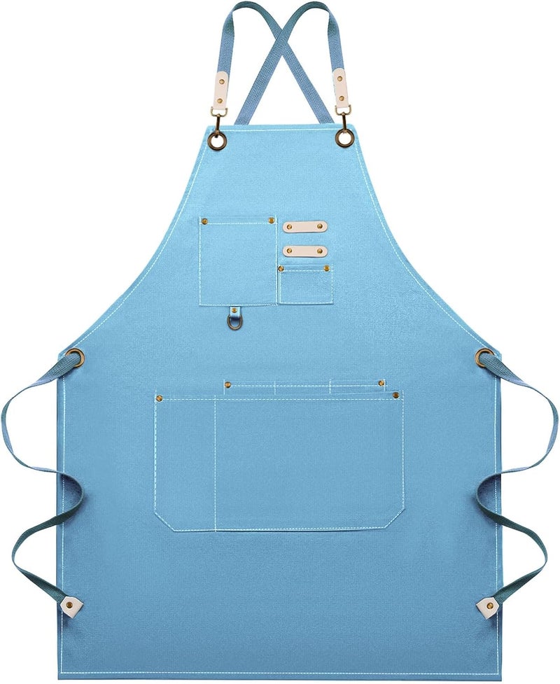 Dulabi Apron, Adjustable Chef Apron for Women and Men with Large Pockets, Cooking Kitchen Apron with Back Straps - Image 1